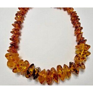 Baltic Amber Chunky Chip Necklace 24"